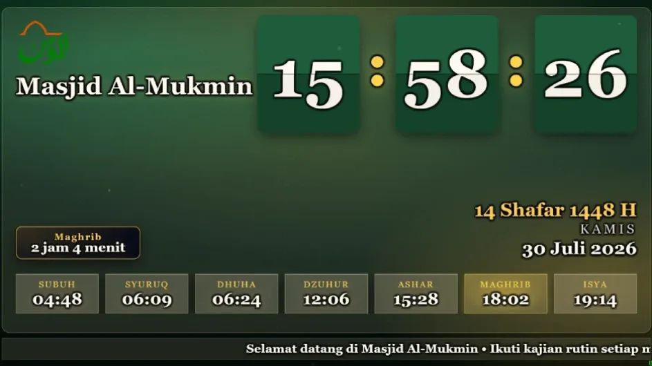 Tampilan utama UZMA di layar TV
